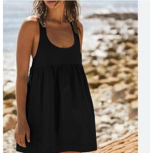 NWT TIKO MIKO Linen Blend Black Sleeveless Dress Size XS